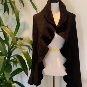 H&M black knit shawl scarf wrap